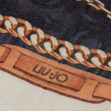 Stola con stampa grafica e logo nero