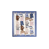 Foulard con stampa grafica blu