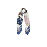 Foulard con stampa grafica blu