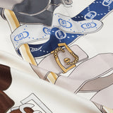 Foulard con stampa grafica blu