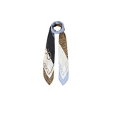 Foulard con stampa animalier denim