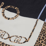 Foulard con stampa animalier denim