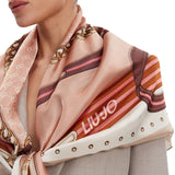 Foulard con stampa grafica naturale