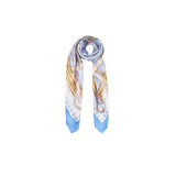 Foulard con stampa grafica blu