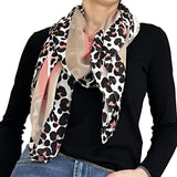 Foulard con stampa animalier corallo