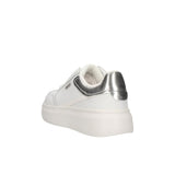 Sneaker con dettaglio laminato argento bianco