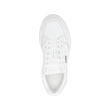 Sneaker con dettaglio laminato argento bianco