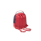 Zaino con logo all-over denim/rosso