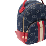 Zaino con logo all-over 
denim/rosso