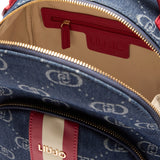 Zaino con logo all-over 
denim/rosso