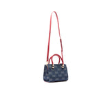 Borsa a mano jacquard rosso/denim