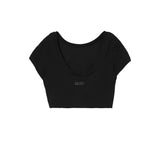 T-shirt corta con dettaglio incrociato sul retro nero