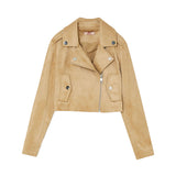 Giacca biker suede sabbia