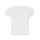 T-shirt manica corta stampa strass bianco