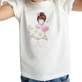 T-shirt manica corta stampa strass bianco