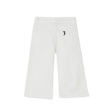 Pantalone 5 tasche cropped in denim color bianco