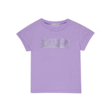 T-shirt manica corta applicazione lilla