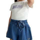 T-shirt Liujo con logo strass bianco