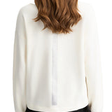 Felpa girocollo con strass bianco
