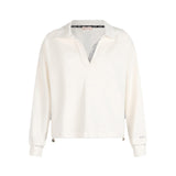 Felpa girocollo con strass bianco