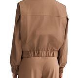 Giubbino doppio petto con elastico in vita beige