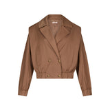 Giubbino doppio petto con elastico in vita beige