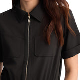 Abito a tuta con collo a camicia e zip nero