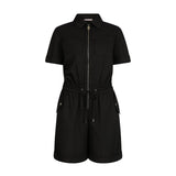 Abito a tuta con collo a camicia e zip nero