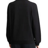 Felpa girocollo con logo in strass nero
