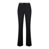 Pantaloni chino con strass nero