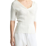 Maglia con drappeggio cutie balloon bianco