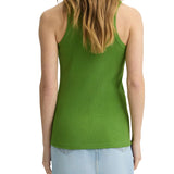 Canotta Logo Rib in cotone verde