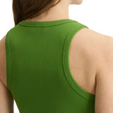 Canotta Logo Rib in cotone verde