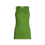 Canotta Logo Rib in cotone verde