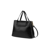 Borsa shopper con placca frontale nero