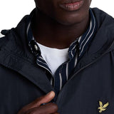 Giubbino con zip e cappuccio blu