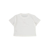 T-shirt manica corta ricamo latte