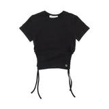 T-shirt manica corta con elastici laterali nero