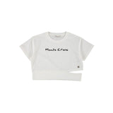 T-shirt manica corta stampa logo latte