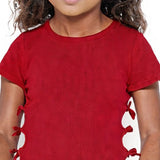 T-shirt manica corta costine rosso