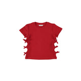 T-shirt manica corta costine rosso