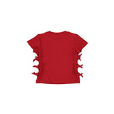 T-shirt manica corta costine rosso