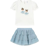 Completo due pezzi (t-shirt+gonna) blu multi