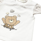 Completo due pezzi (t-shirt+short) misto cotone biscotto
