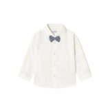 Camicia manica lunga con papillon crema