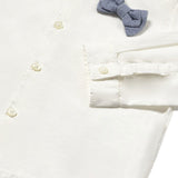 Camicia manica lunga con papillon crema
