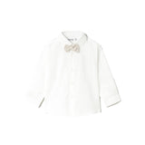 Camicia elegante con papillon bianco