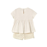 Completo due pezzi (blusa+bermuda) guipur bianco multi