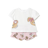 Completo t-shirt e shorts fantasia rosa