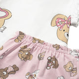 Completo t-shirt e shorts fantasia rosa
